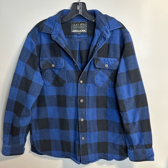 Jachs Blue and Black Plaid Mens Jacket Size Large - Picture 1 of 4